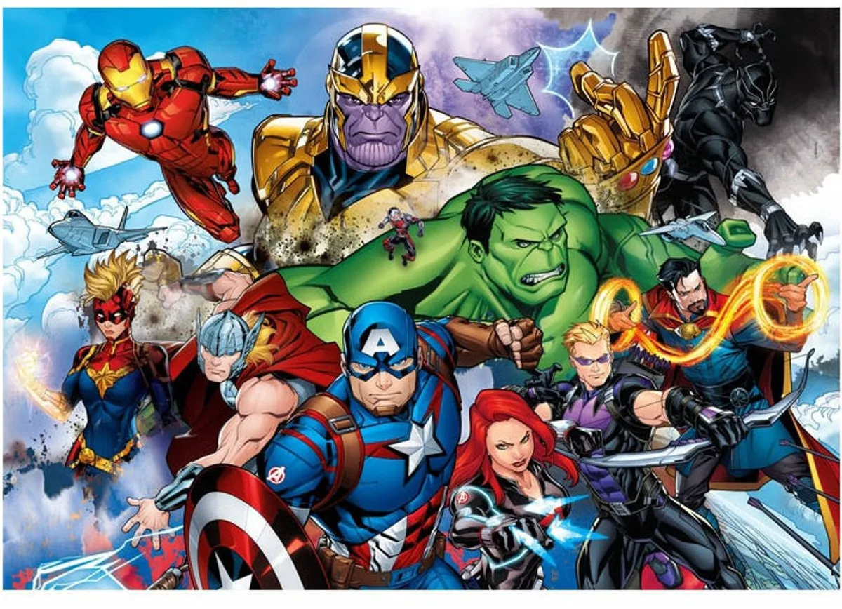 Marvel Avengers Legpuzzel 104 Stuks - 48,5 cm - Multicolor