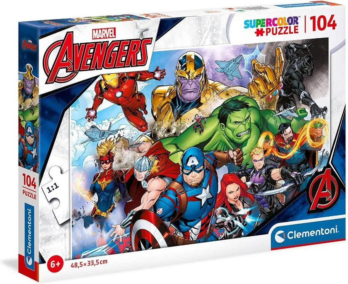 Marvel Avengers Legpuzzel 104 Stuks - 48,5 cm - Multicolor