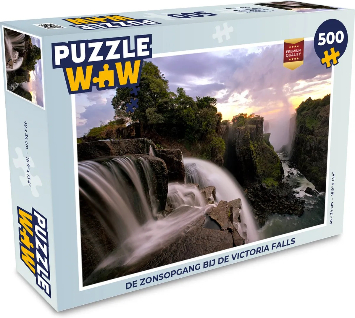 PuzzleWow De zonsopgang bij de Victoria Falls Legpuzzel 500 Stuks