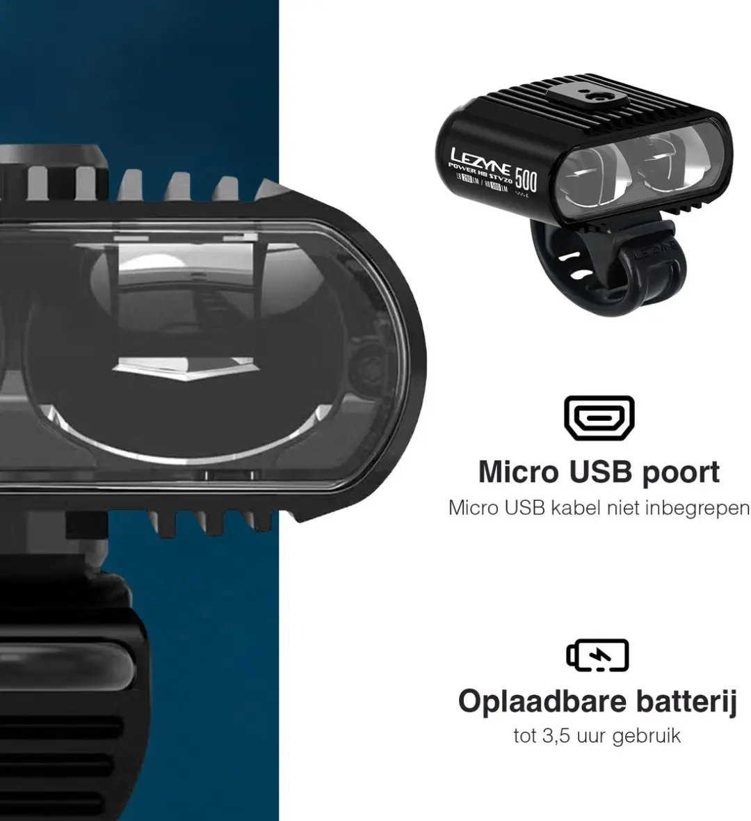 Lezyne Power HB Drive StVZO 500 Voorlicht - afbeelding 3 van 6