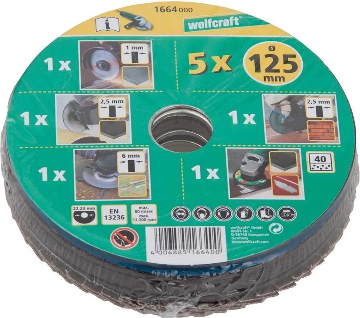 Wolfcraft Starterset Haakse Slijper 1664000
