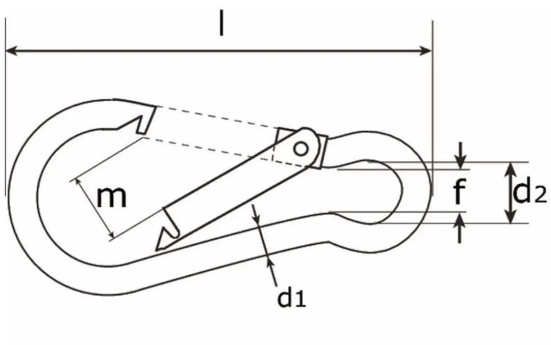 Dulimex Karabijnhaak RVS 70mm - afbeelding 2 van 2