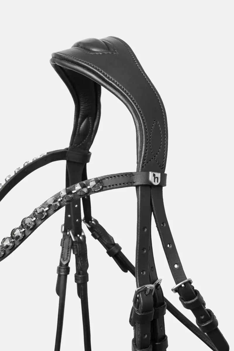 Horze Clermont Anatomisch Hoofdstel, Black, Vollblut