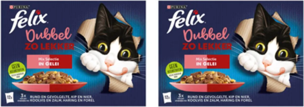Felix Dubbel Zo Lekker Mix Selectie Gelei Kattenvoer