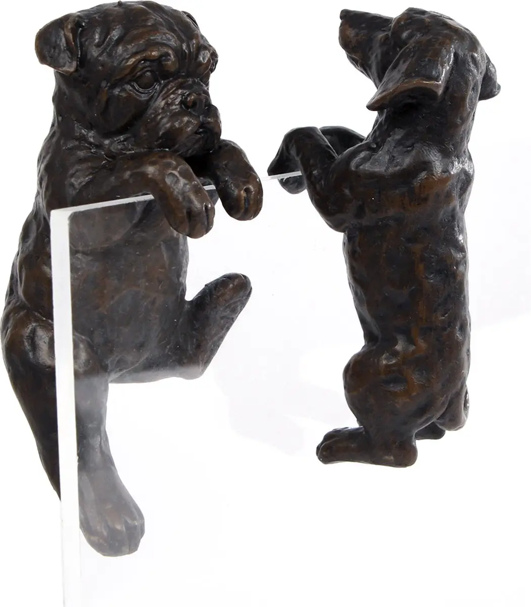 Van Manen Sculptuur bulldog teckel 15x5x9 cm bruin