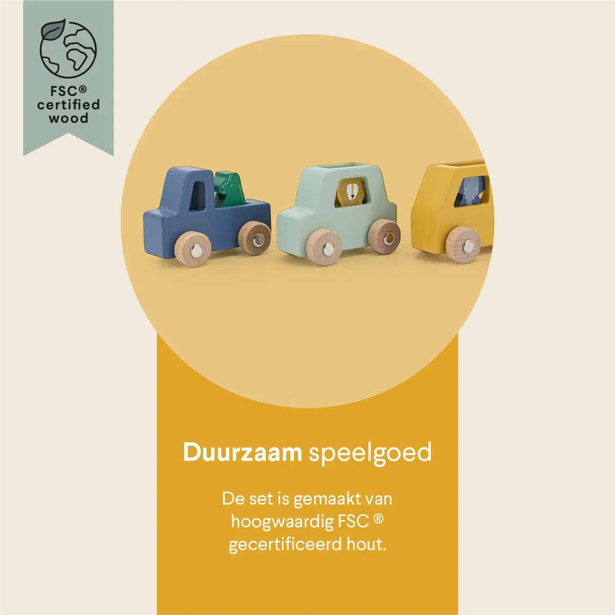 Trixie Houten Speelgoedauto Set 3 - FSC - Multi - afbeelding 6 van 6