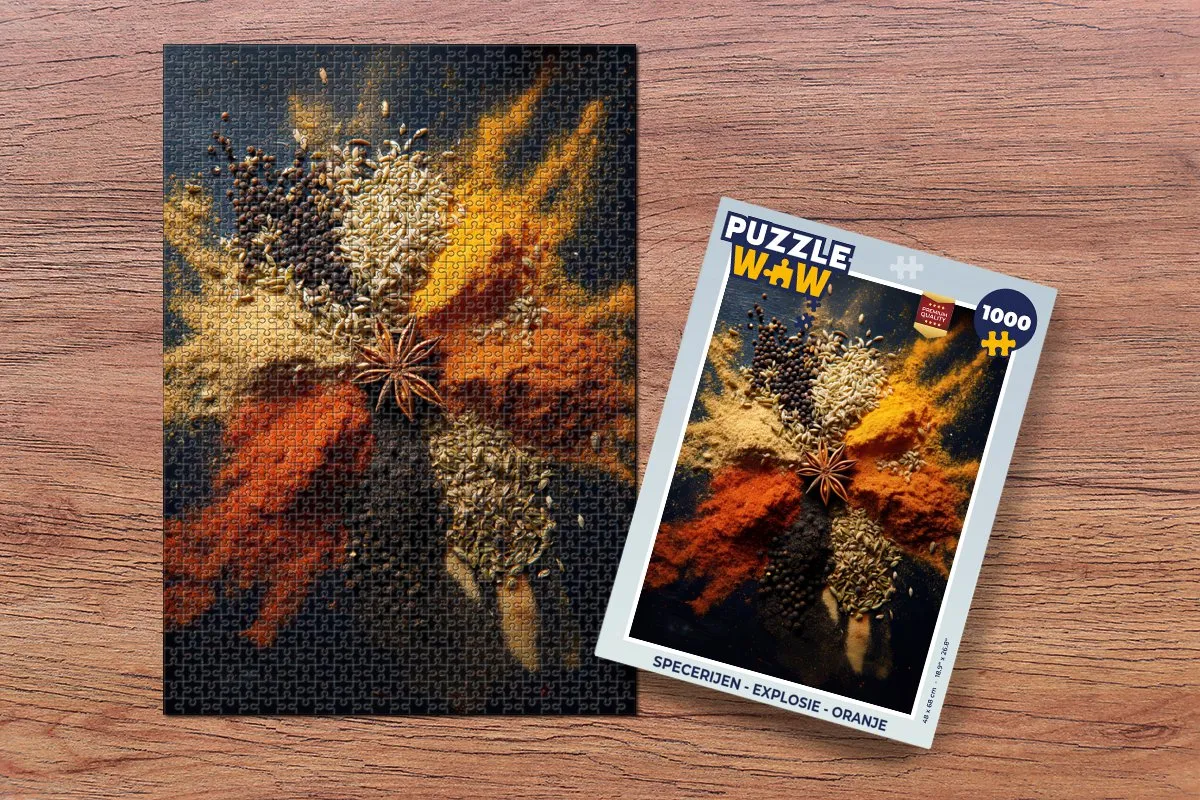 PuzzleWow Specerijen Explosie Legpuzzel 1000 Stuks - Oranje