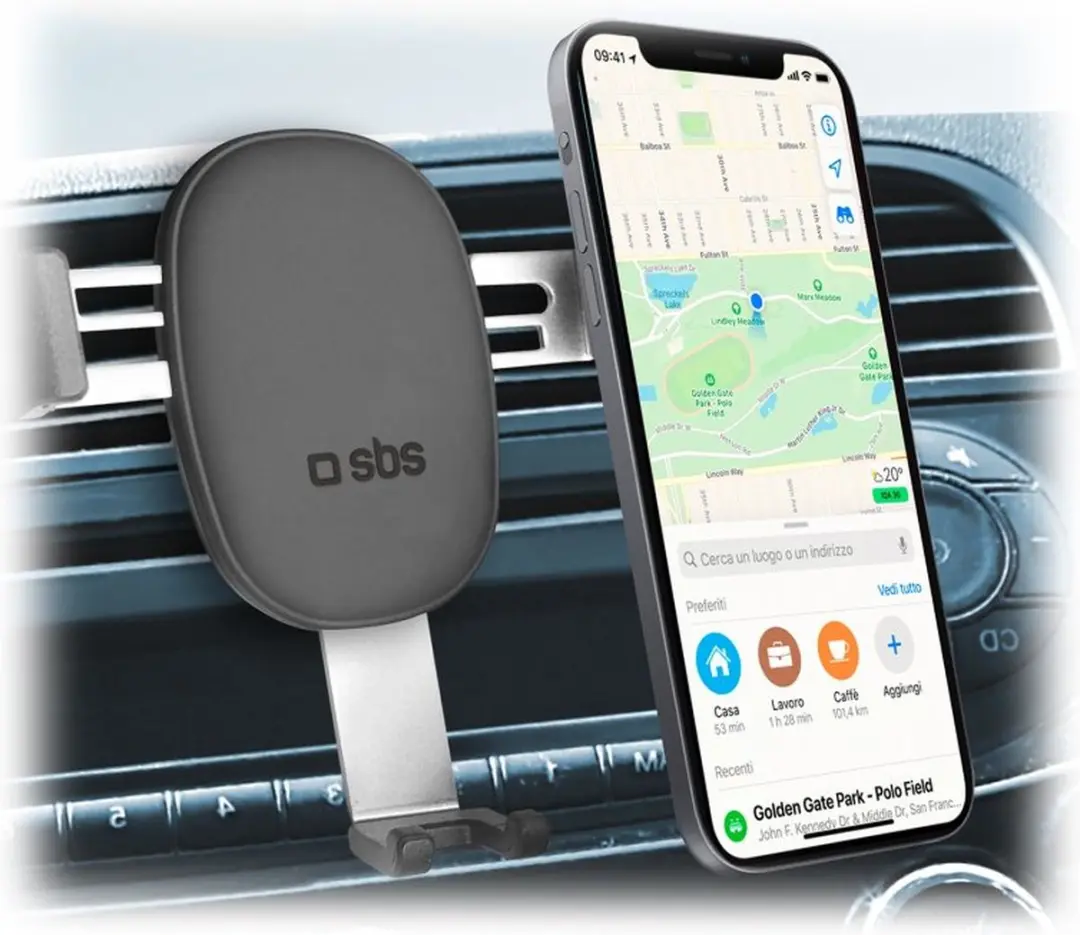 SBS Gravity Telefoonhouder Auto Ventilatierooster 6 Inch - Zwart/Zilver - afbeelding 6 van 6