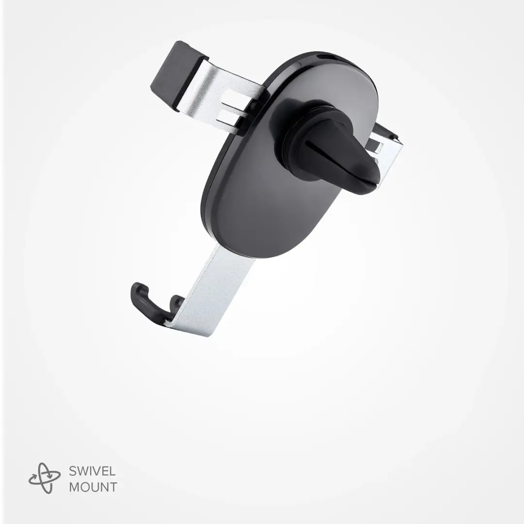 SBS Gravity Telefoonhouder Auto Ventilatierooster 6 Inch - Zwart/Zilver - afbeelding 2 van 6