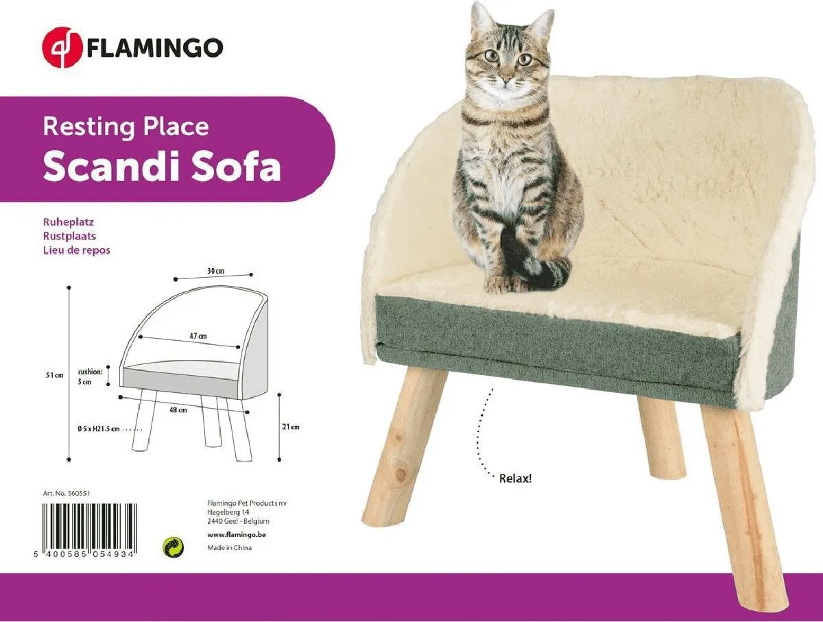 Flamingo Scandi Sofa Kattenmeubel - Groen