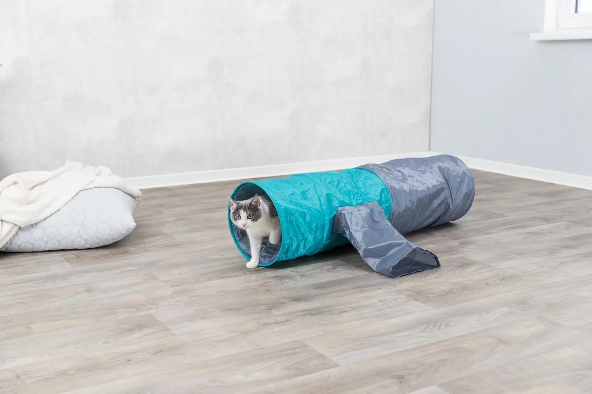 Trixie Speeltunnel Kat - 115x30x30cm - Blauw - afbeelding 6 van 6