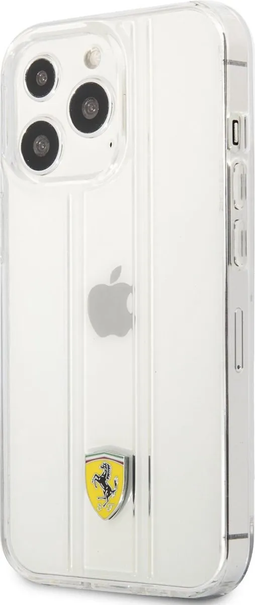 Ferrari 3D Stripes Backcover iPhone 13 Pro - Transparant