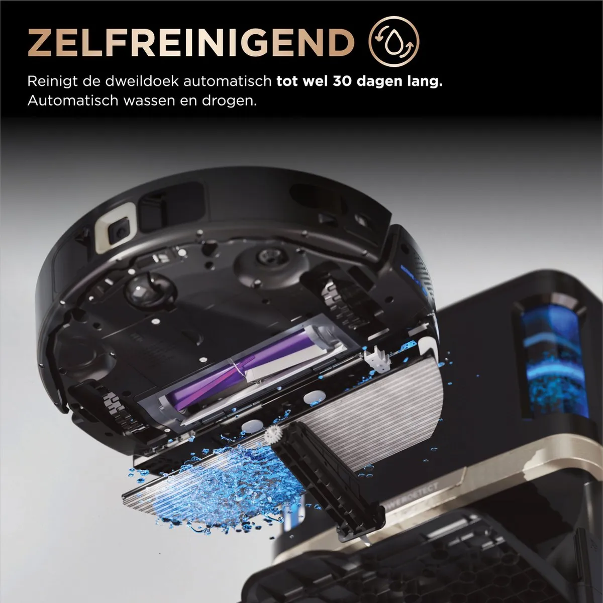 Shark PowerDetect NeverTouch Pro RV2800ZEEU Dweilrobot - Zwart - afbeelding 6 van 6