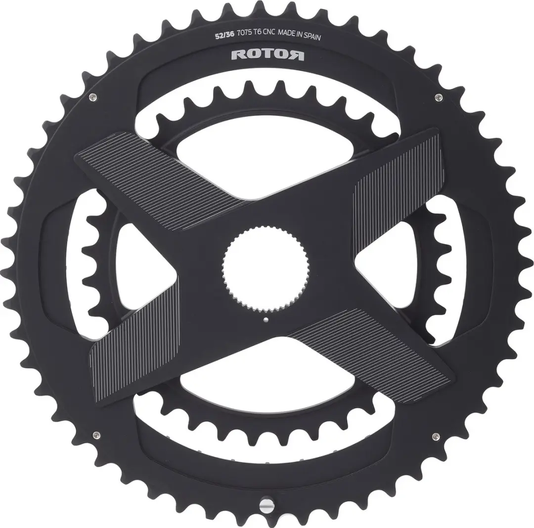 Rotor Aldhu Direct-Mount Dubbel Kettingblad rond, zwart Uitvoering 50/34T