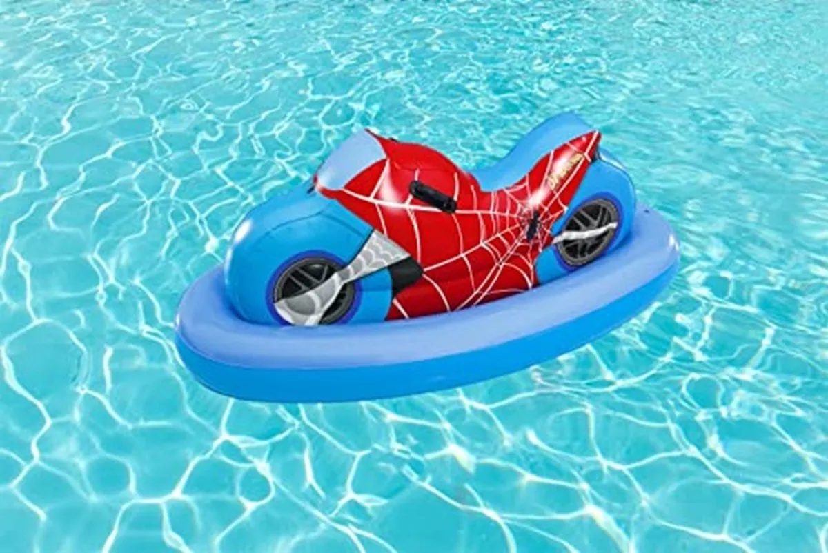 Marvel Spiderman Opblaasbare Motorfiets - Blauw/Rood