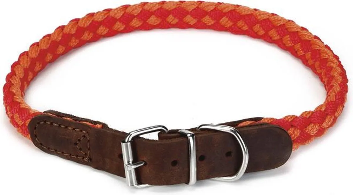 Beeztees Korda Halsband Hond - 53-59cm - Rood/Oranje