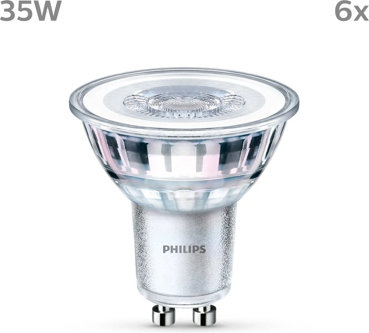 Philips LED Spot GU10 Koelwit 3.5W - 6 Stuks