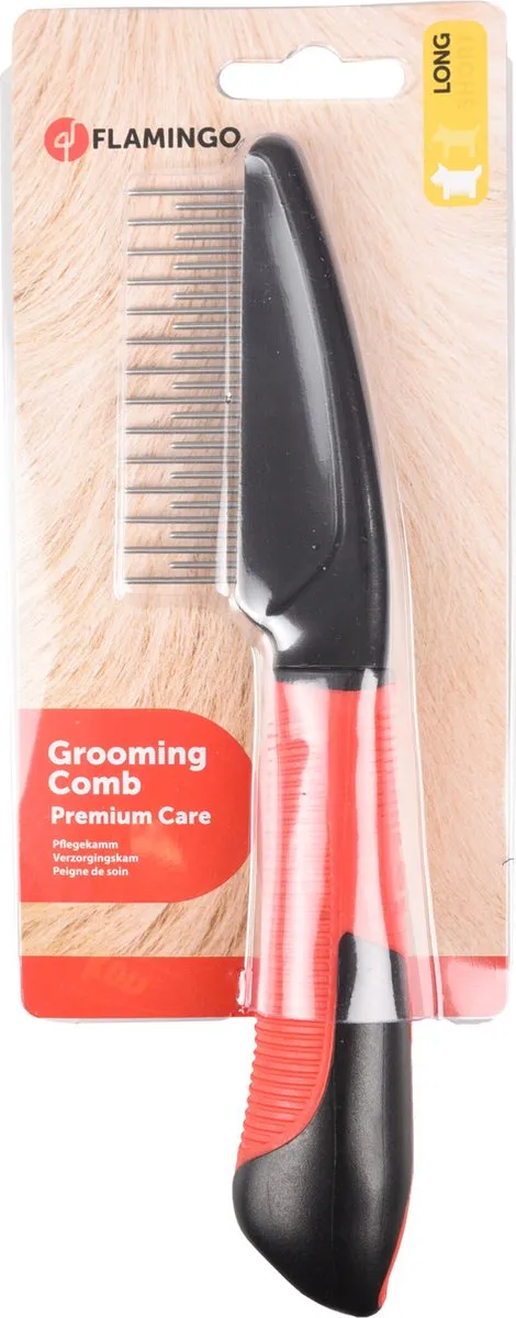 Flamingo Kam met Handvat - Lang Haar - Rood