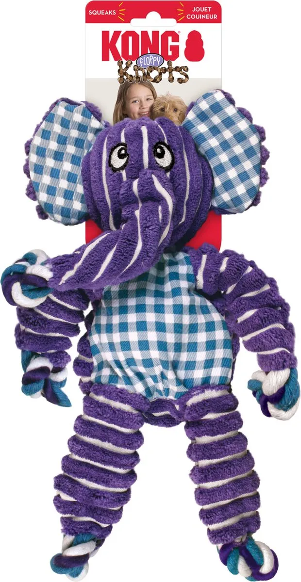 KONG Floppy Knots Olifant M/L - Paars
