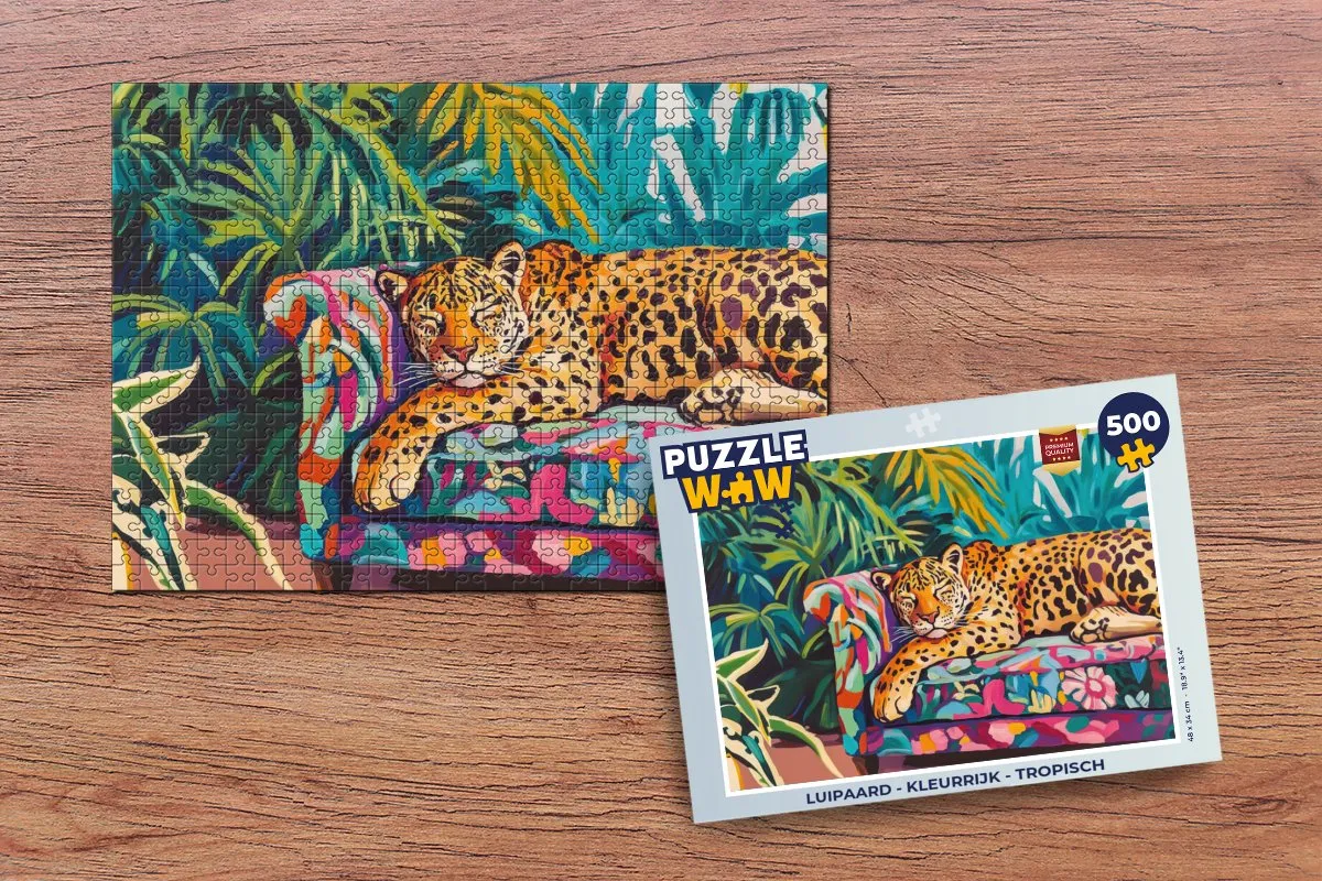 PuzzleWow Luipaard Tropisch Legpuzzel 500 Stuks - 8721169390574