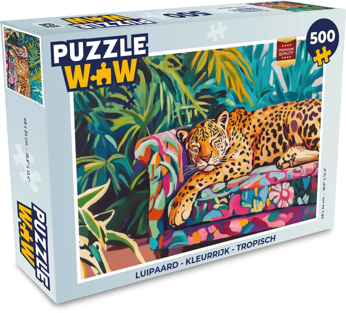 PuzzleWow Luipaard Tropisch Legpuzzel 500 Stuks