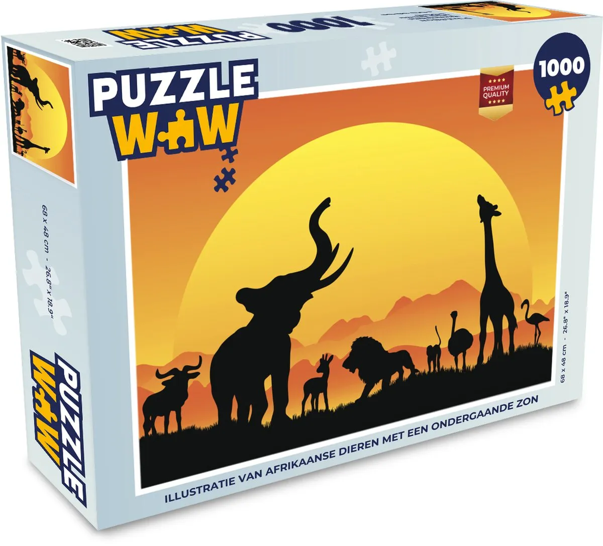 PuzzleWow Afrikaanse Dieren Legpuzzel 1000 Stuks - Multicolor