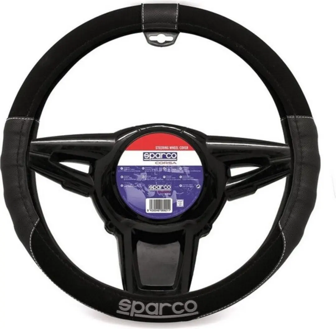 Sparco Stuurhoes Sport Universeel Kunstleer Zwart/grijs 38 Cm
