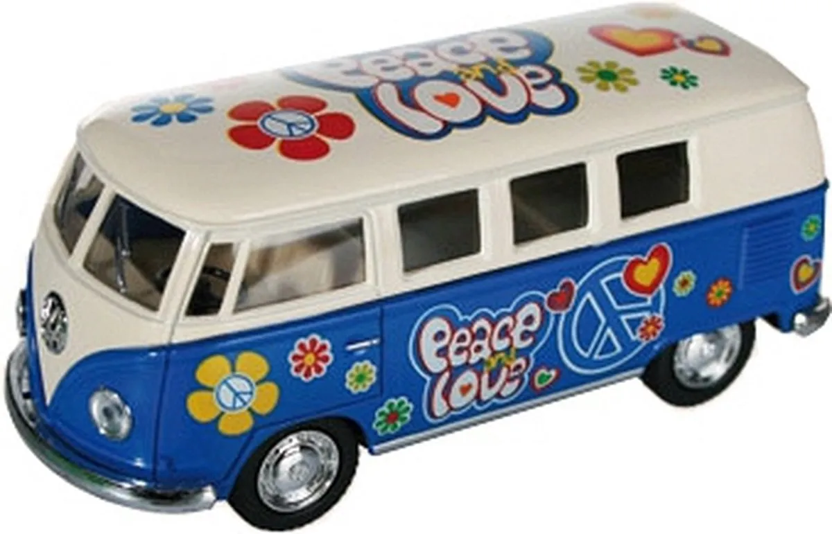 Volkswagen T1 Hippie Busje Blauw Modelauto