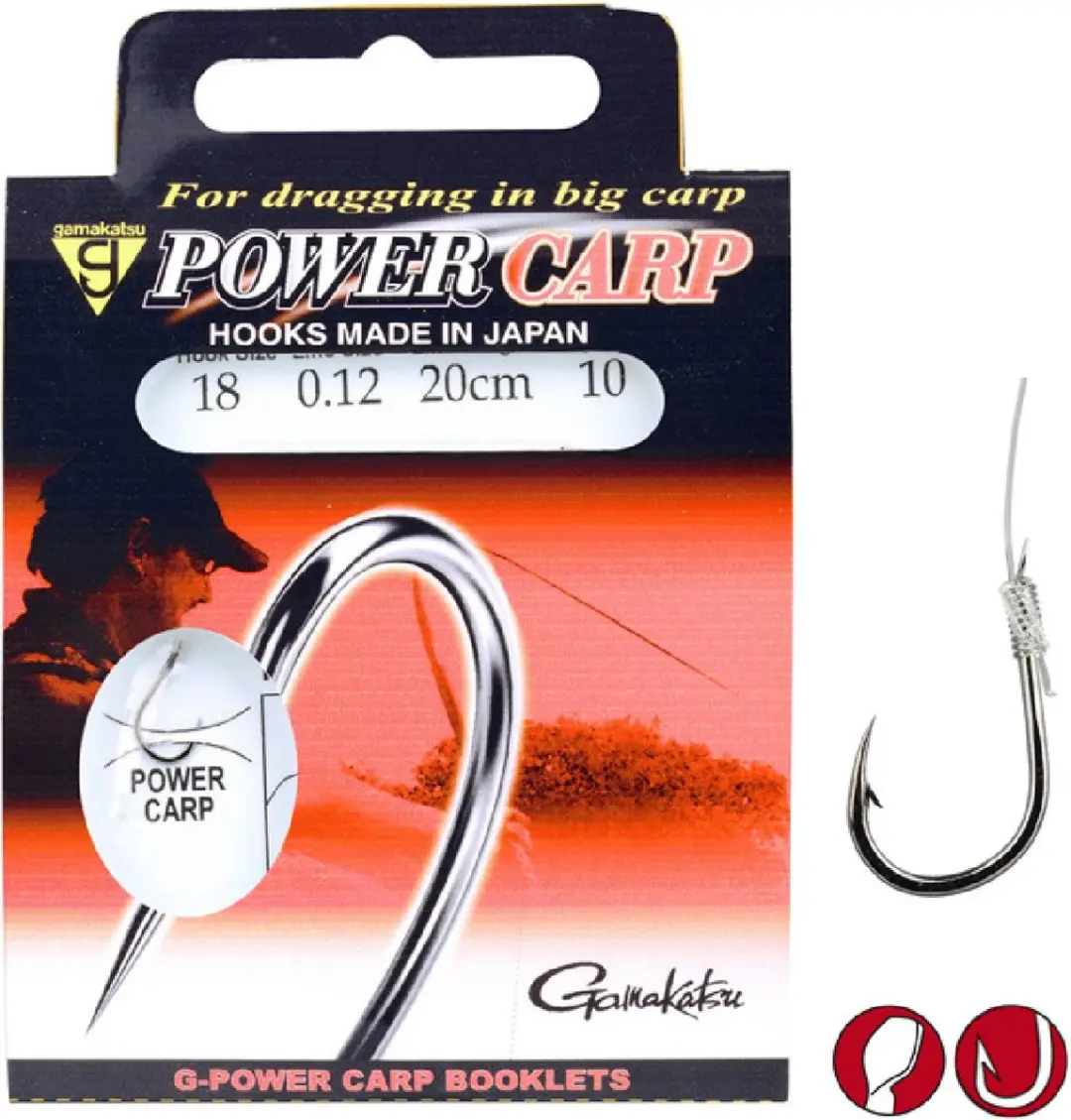 Gamakatsu Onderlijnen Power Carp Barbed 20cm (10 pcs)