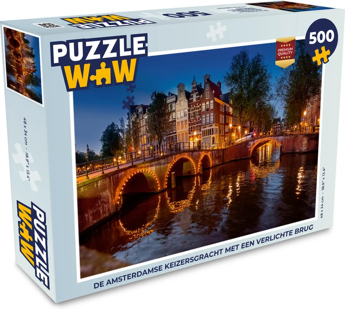 PuzzleWow Amsterdamse Keizersgracht Legpuzzel 500 Stuks