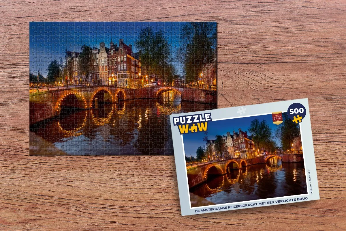 PuzzleWow Amsterdamse Keizersgracht Legpuzzel 500 Stuks - Multicolor