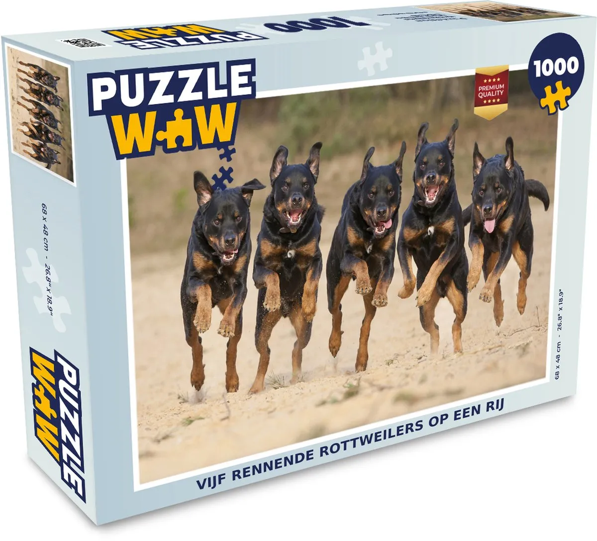 PuzzleWow Rennende Rottweilers Legpuzzel 1000 Stuks