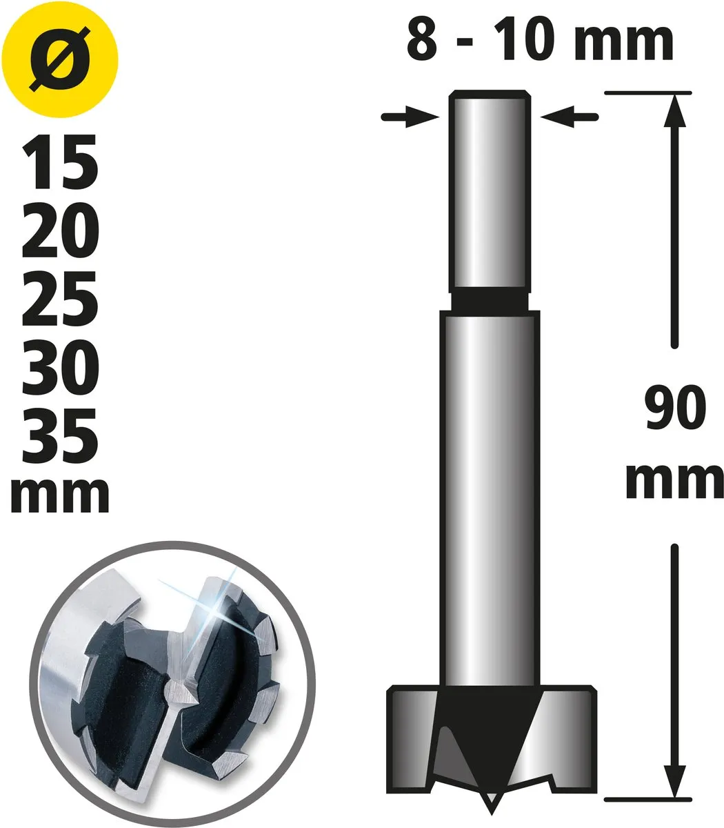Wolfcraft Scharnierboor Set 5-delig 1002000 - Ø15-35mm