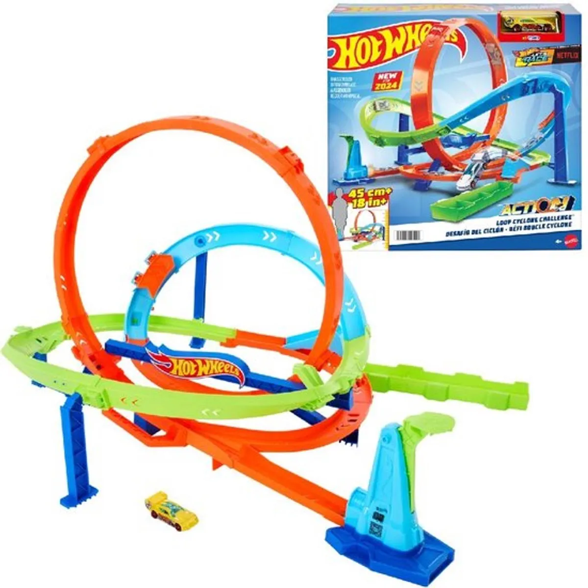 Hot Wheels Actie Cycloon Loopingset HTK16 - 4x D-cellen