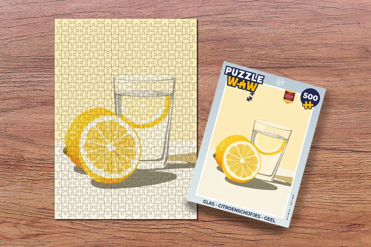 PuzzleWow Citroenschijfjes Legpuzzel 500 Stuks - Glas