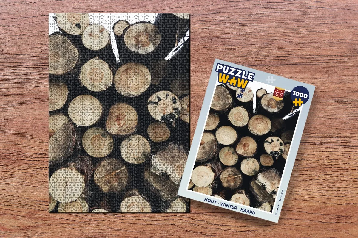 PuzzleWow Winter Boomstam Legpuzzel 1000 Stuks - Multicolor