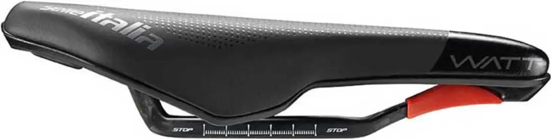 Selle Italia Watt Superflow Kit Carbon U3 Zadel - U3 - (133 x 255 mm) OEM Versie (zwart inplaats van rood en geen hoogglans op de punt - afbeelding 3 van 6