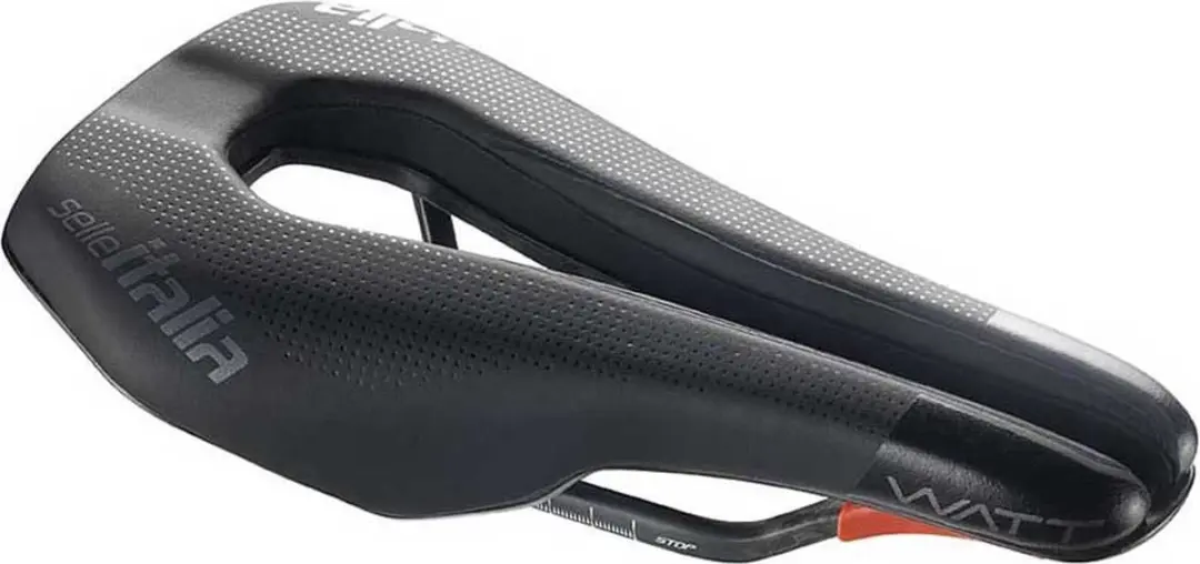 Selle Italia Watt Superflow Kit Carbon U3 Zadel - U3 - (133 x 255 mm) OEM Versie (zwart inplaats van rood en geen hoogglans op de punt - afbeelding 2 van 6