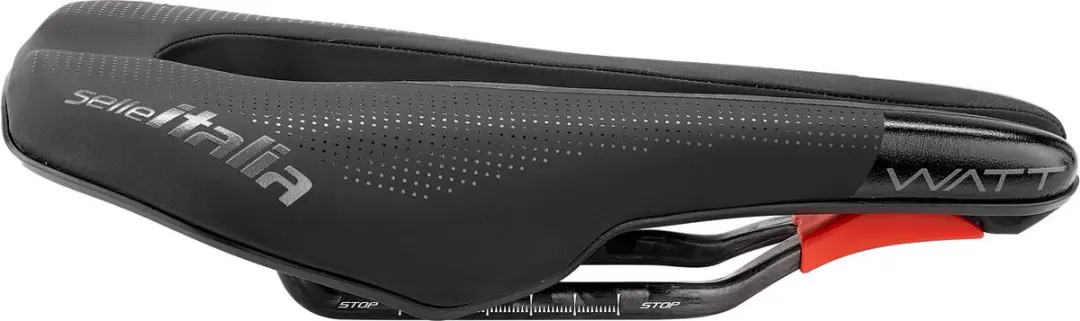 Selle Italia Watt Superflow Kit Carbon U3 Zadel - U3 - (133 x 255 mm) OEM Versie (zwart inplaats van rood en geen hoogglans op de punt - afbeelding 6 van 6