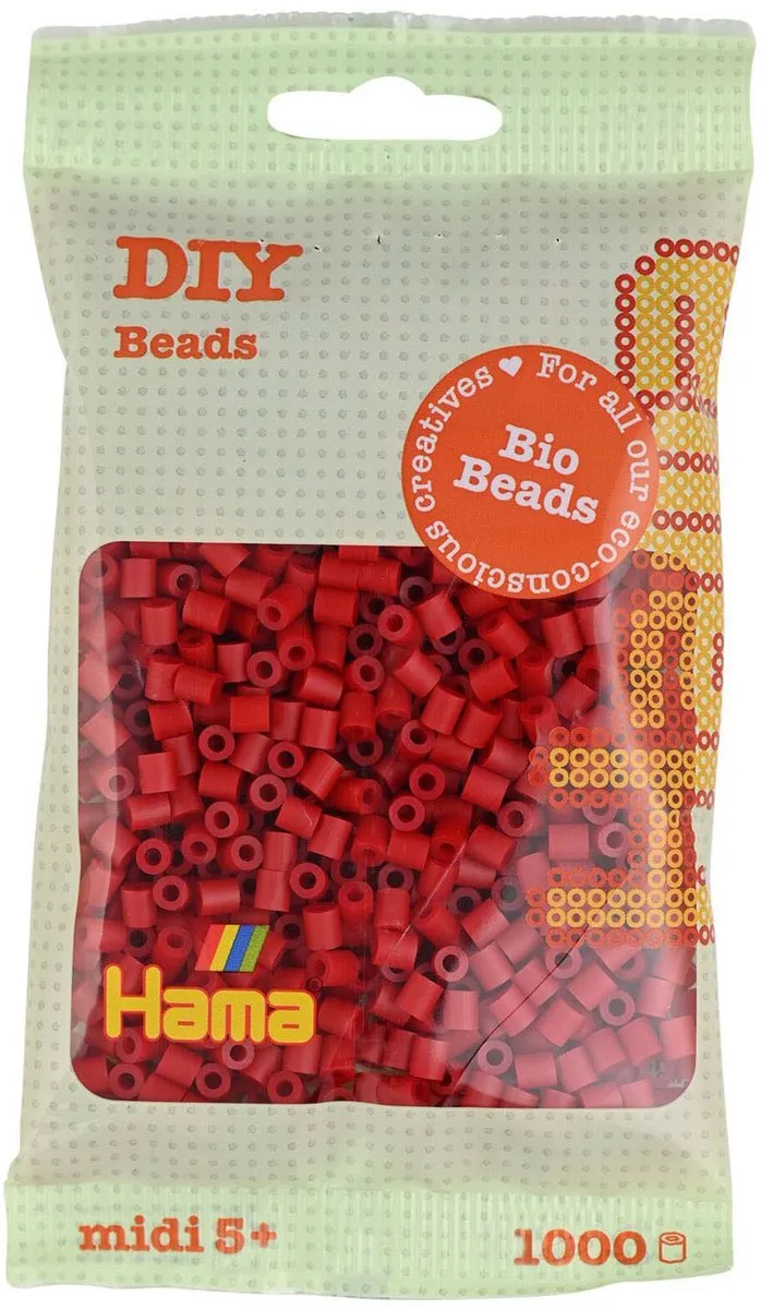 Hama Midi Bio Strijkkralen Donkerrood 1000 Stuks