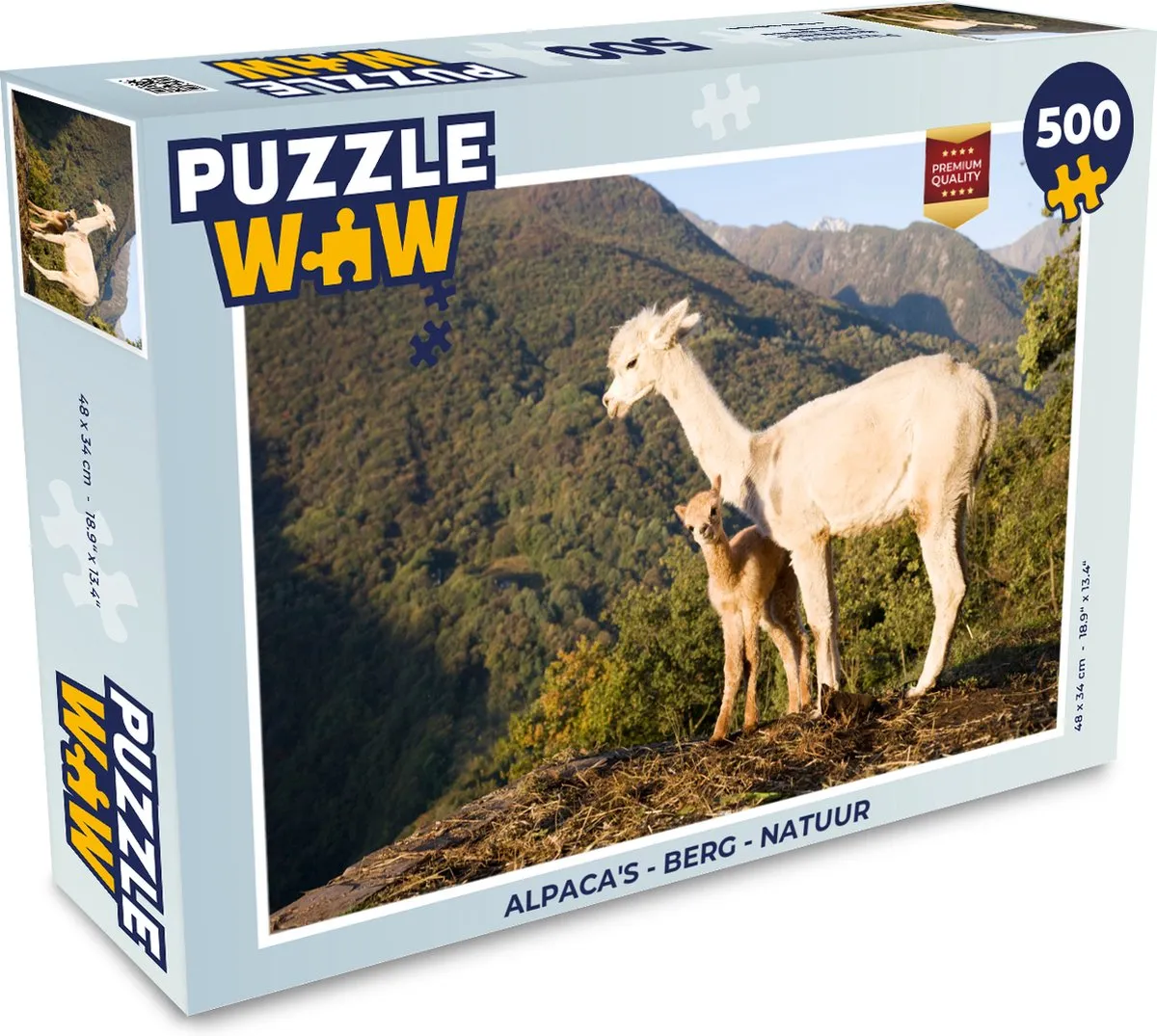 PuzzleWow Alpaca's Berg Natuur Legpuzzel 500 Stuks