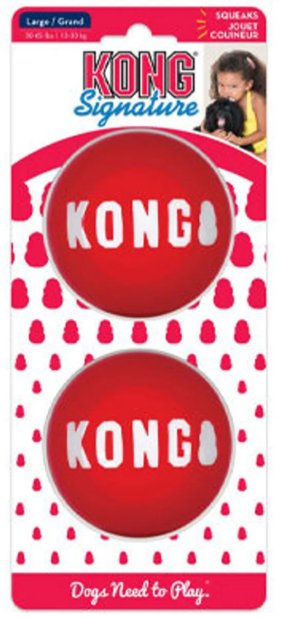 KONG Signature Balls 2-Pk - Rood