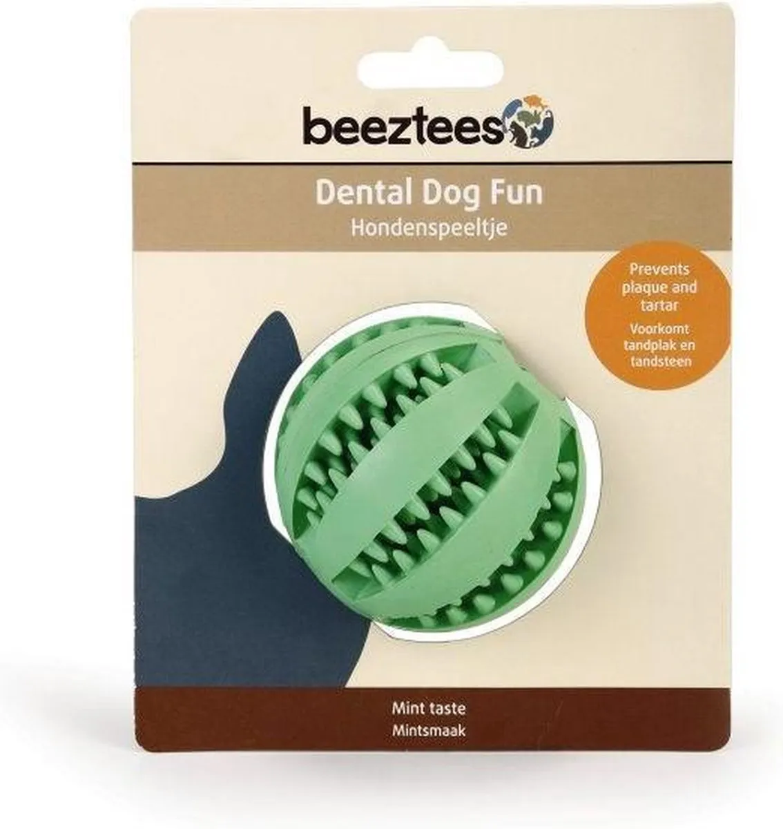 Beeztees Massagebal Hondenspeelgoed 7cm Mint