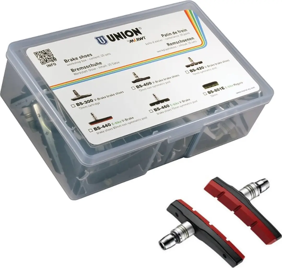 Union BS-440 V-brake remblok 80 mm (niet symetrisch stift). Per 25 paar, voor E-
