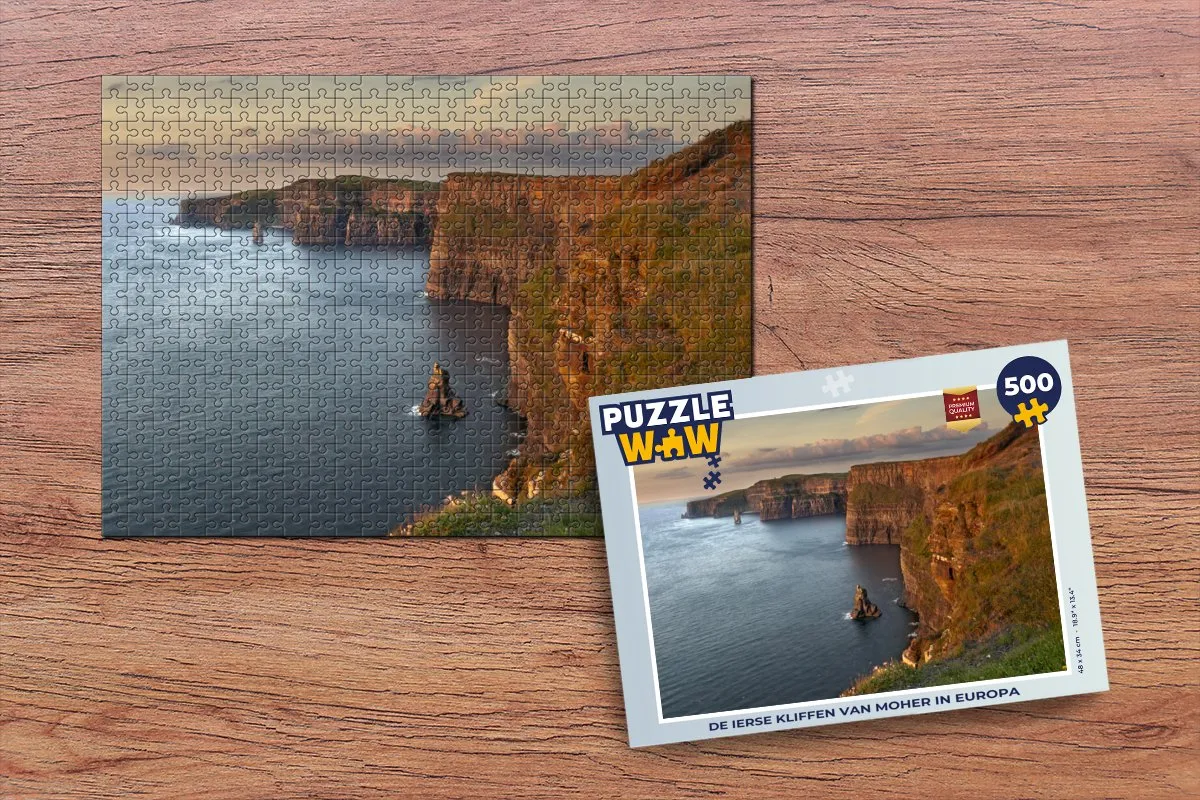 PuzzleWow De Ierse Kliffen van Moher Legpuzzel 500 Stuks - Multicolor