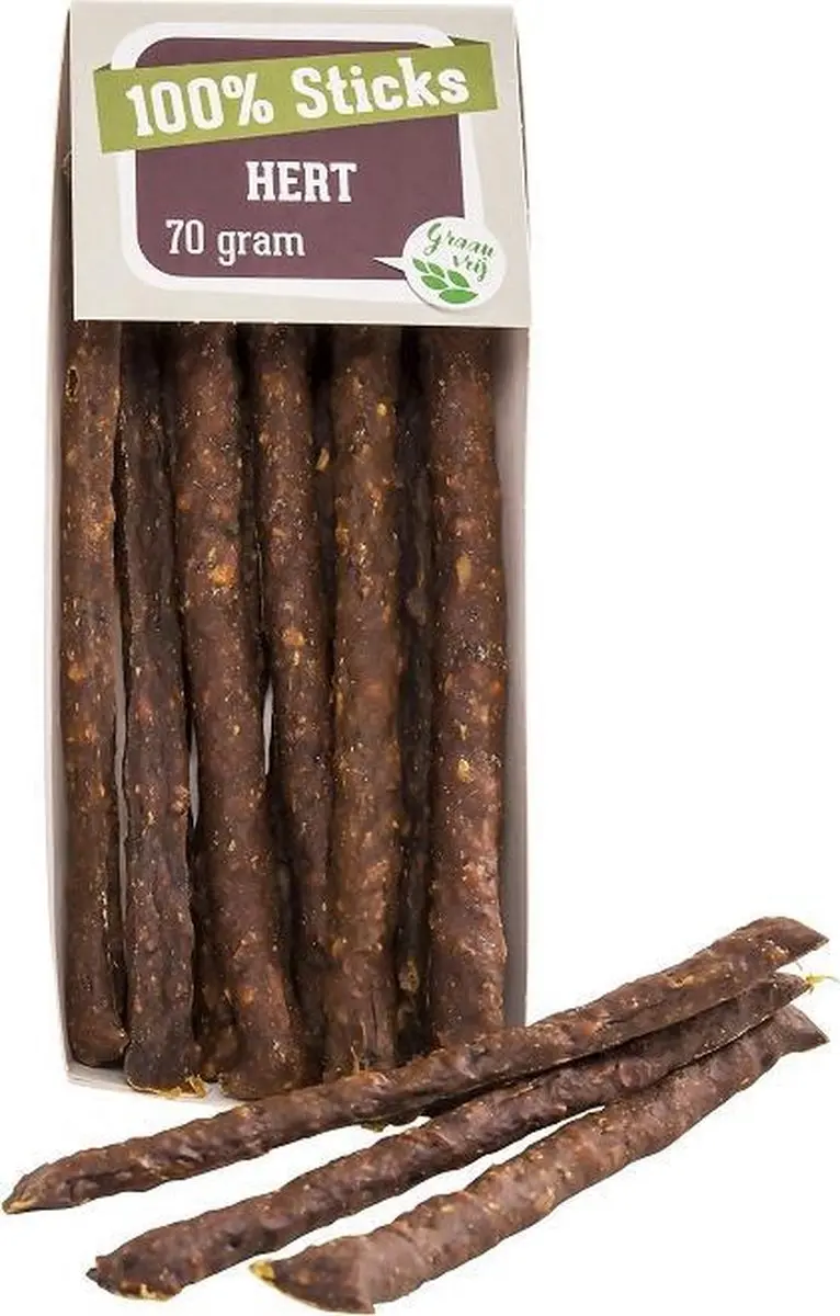 100%-Herten-sticks-hondensnacks- 10 x 70 gram