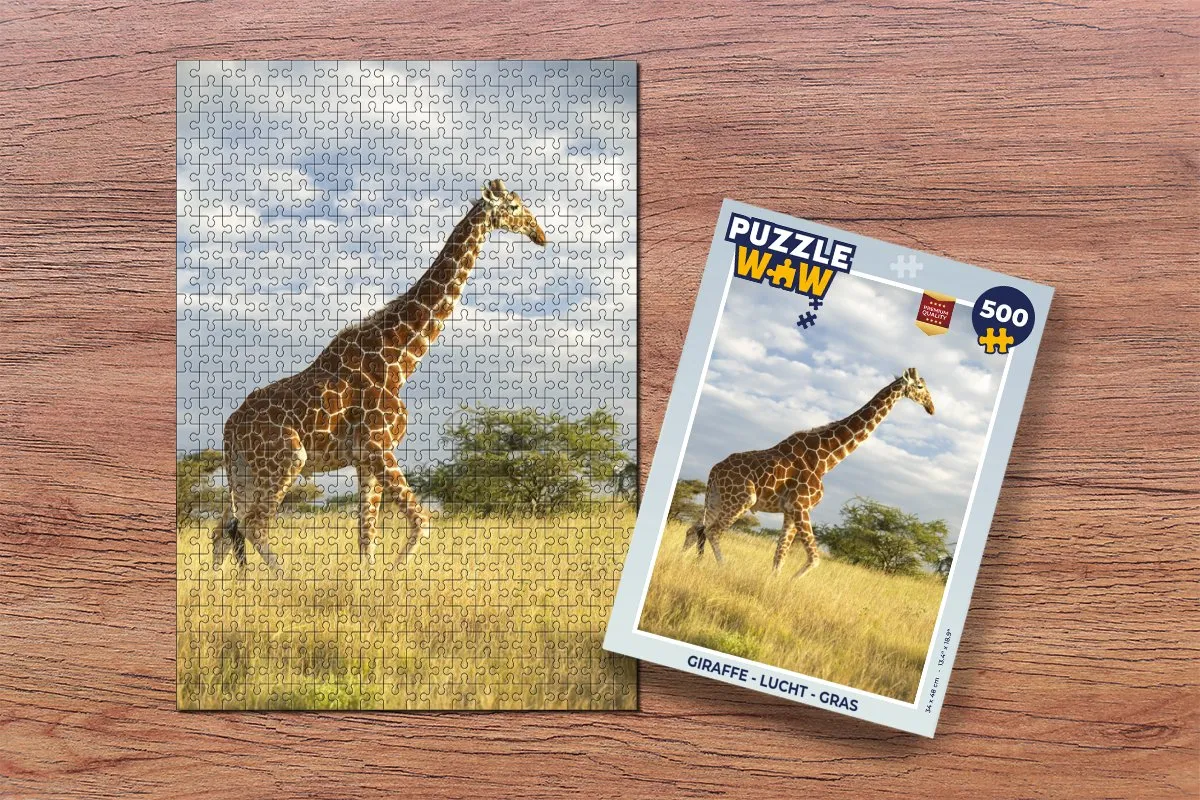 PuzzleWow Giraffe Legpuzzel 500 Stuks - Multicolor