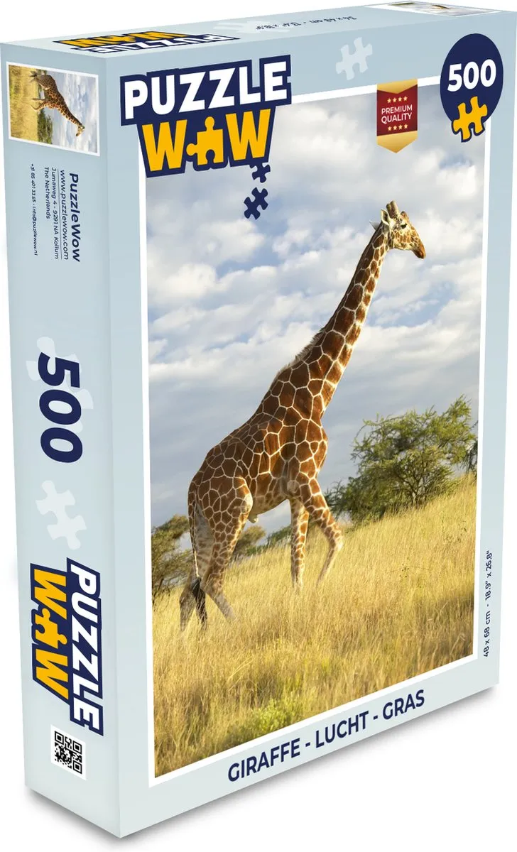 PuzzleWow Giraffe Legpuzzel 500 Stuks