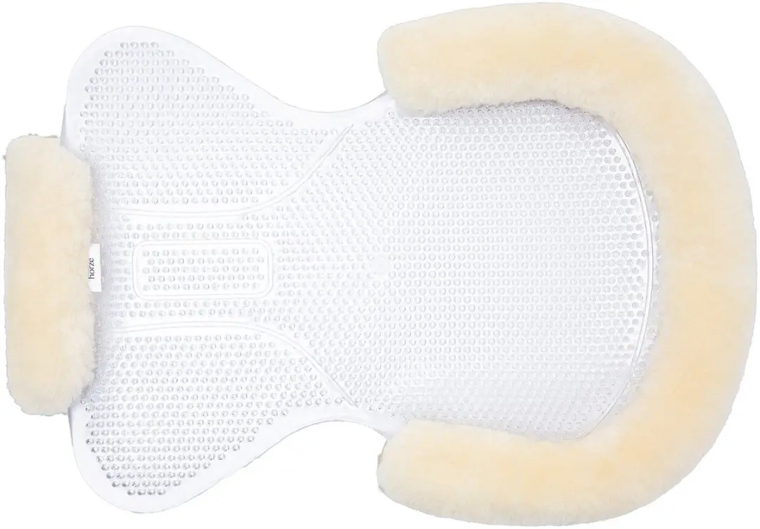 Horze Harleigh Gel Pad met Lamsvel Rand, Off-White, Einheitsgröße