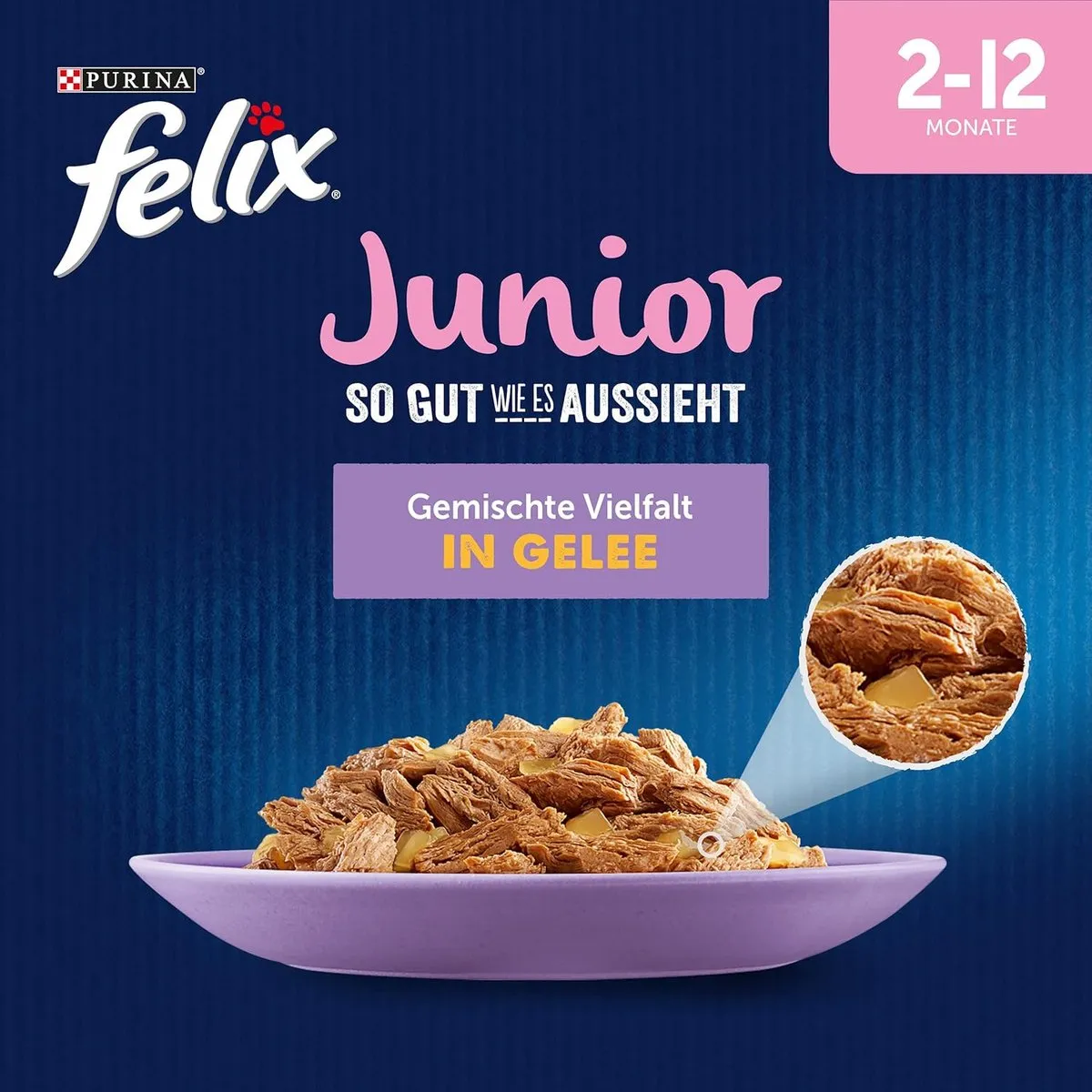 Felix Junior Natvoer voor Katten - 72 Stuks (6x12x85g)